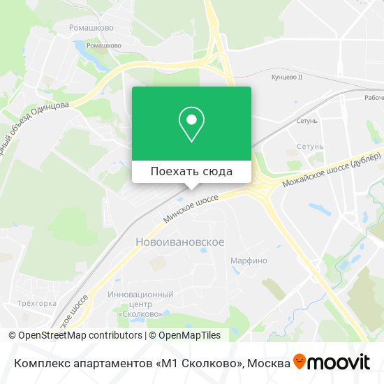 Карта Комплекс апартаментов «М1 Сколково»