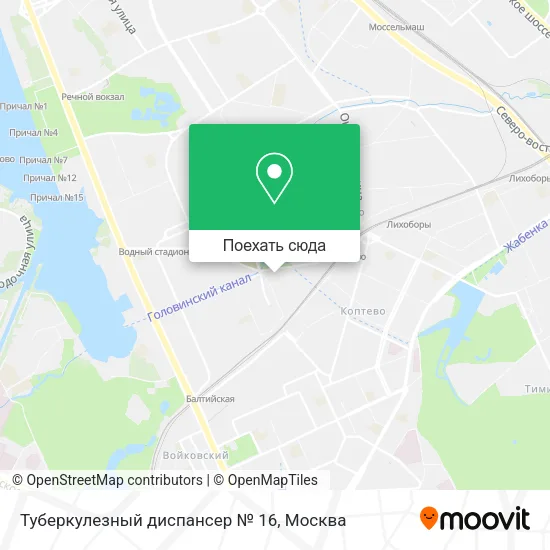 Карта Туберкулезный диспансер № 16