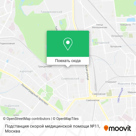 Карта Подстанция скорой медицинской помощи №11
