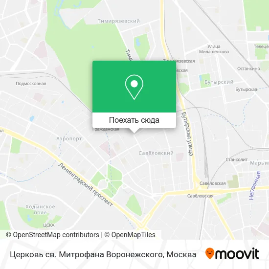 Карта Церковь св. Митрофана Воронежского