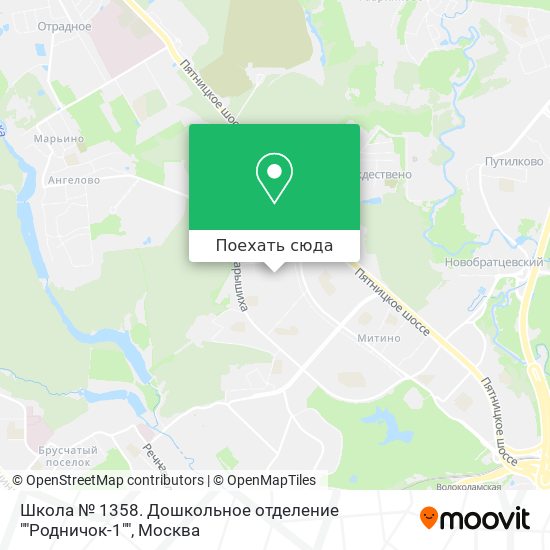 Карта Школа № 1358. Дошкольное отделение ""Родничок-1""