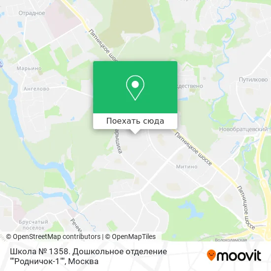 Карта Школа № 1358. Дошкольное отделение ""Родничок-1""