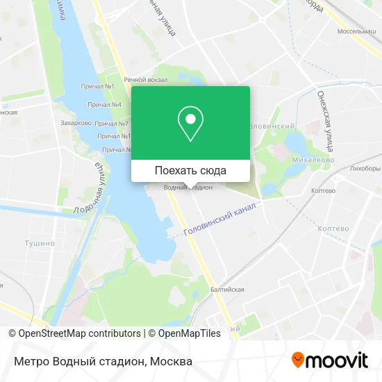 Карта Метро Водный стадион