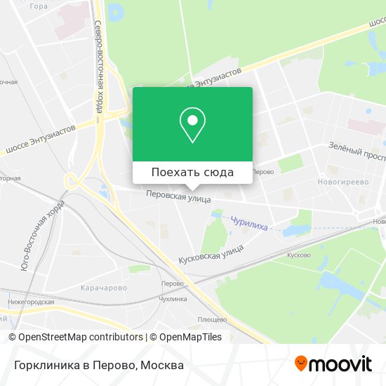 Карта Горклиника в Перово