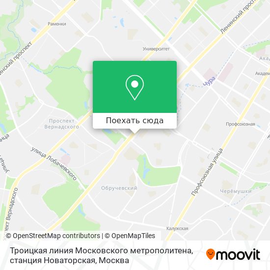 Карта Троицкая линия Московского метрополитена, станция Новаторская
