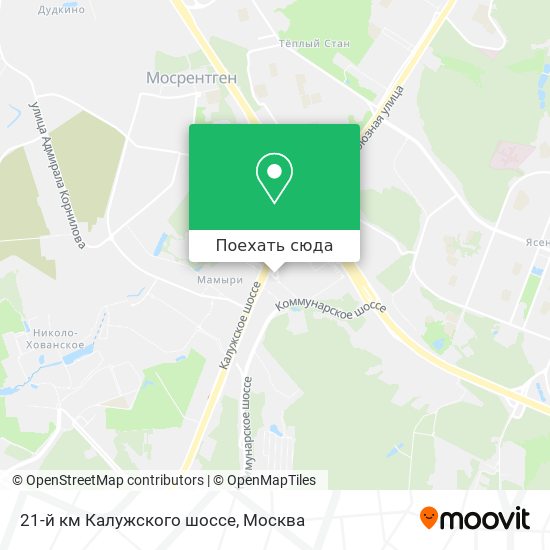 Карта 21-й км Калужского шоссе