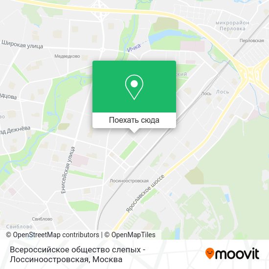 Карта Всероссийское общество слепых - Лоссиноостровская