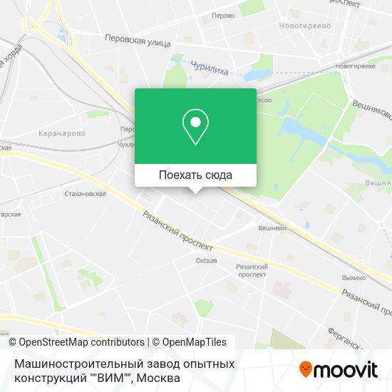 Карта Машиностроительный завод опытных конструкций ""ВИМ""