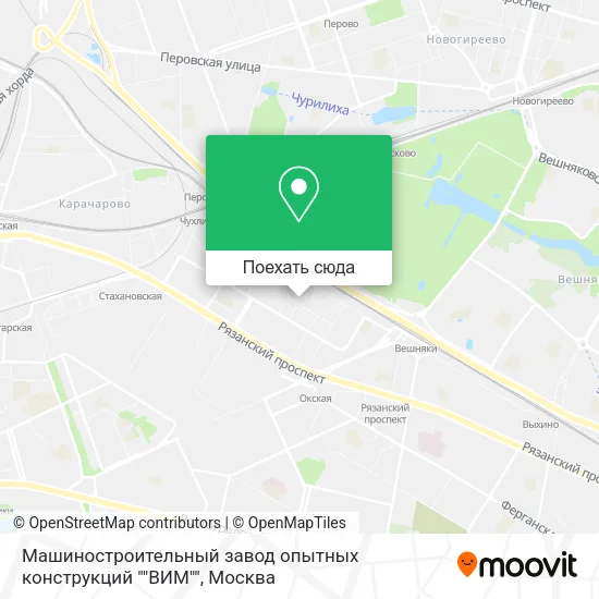 Карта Машиностроительный завод опытных конструкций ""ВИМ""