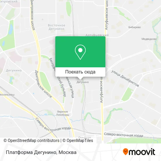 Карта Платформа Дегунино