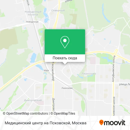 Карта Медицинский центр на Псковской