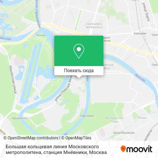 Карта Большая кольцевая линия Московского метрополитена, станция Мнёвники