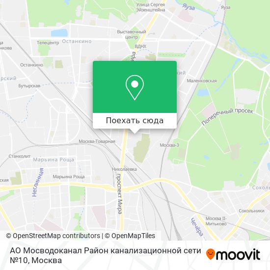 Карта АО Мосводоканал Район канализационной сети №10