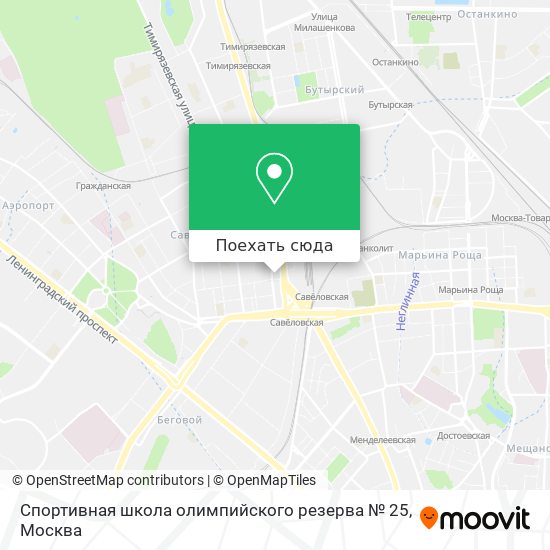 Карта Спортивная школа олимпийского резерва № 25