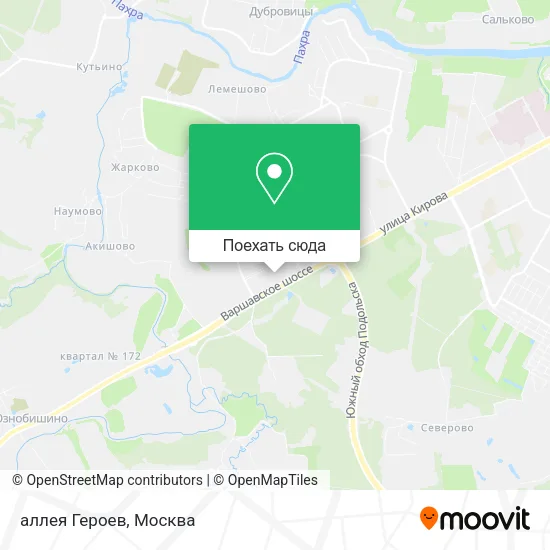 Карта аллея Героев
