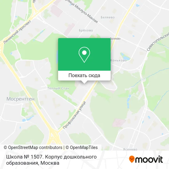 Карта Школа № 1507. Корпус дошкольного образования