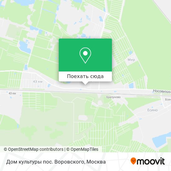 Карта Дом культуры пос. Воровского