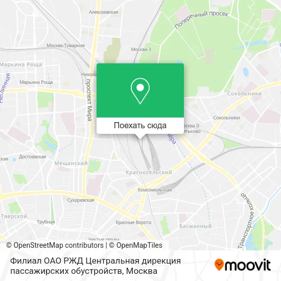 Карта Филиал ОАО РЖД Центральная дирекция пассажирских обустройств