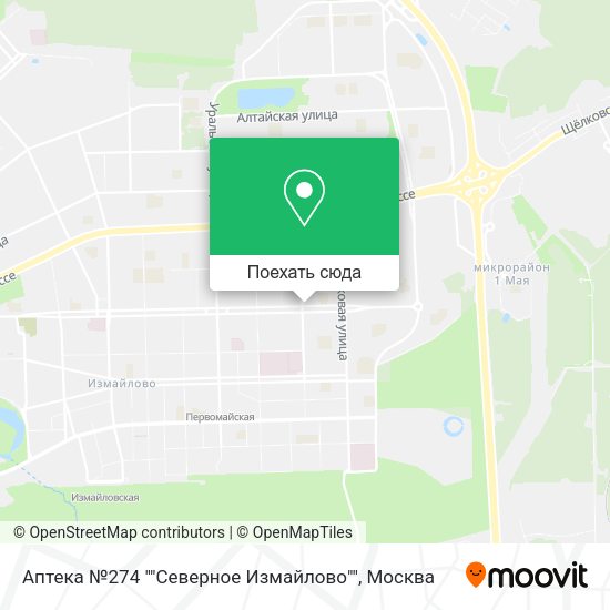 Карта Аптека №274 ""Северное Измайлово""