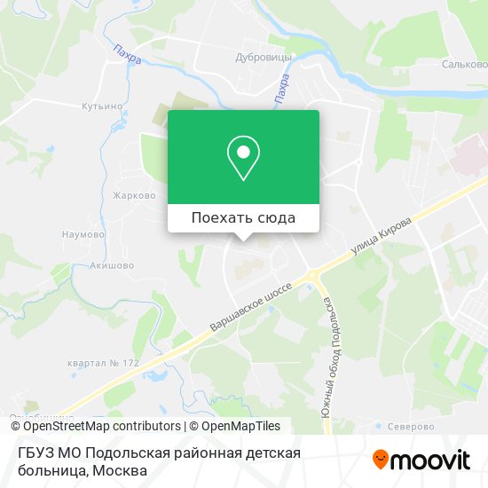 Карта ГБУЗ МО Подольская районная детская больница