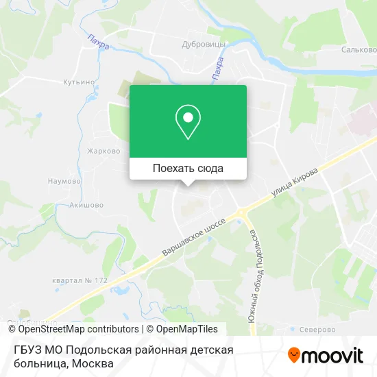 Карта ГБУЗ МО Подольская районная детская больница