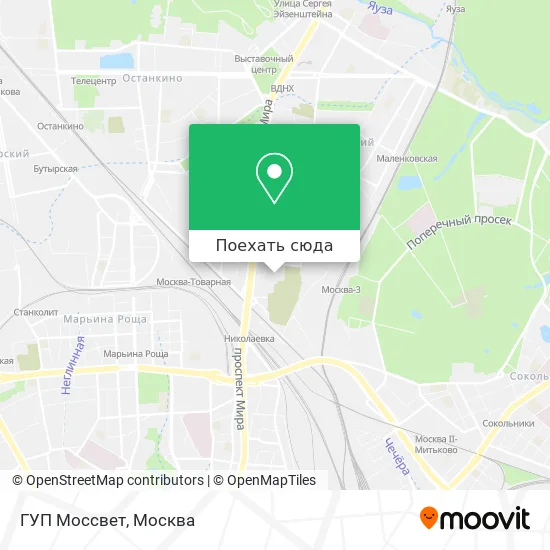Карта ГУП Моссвет
