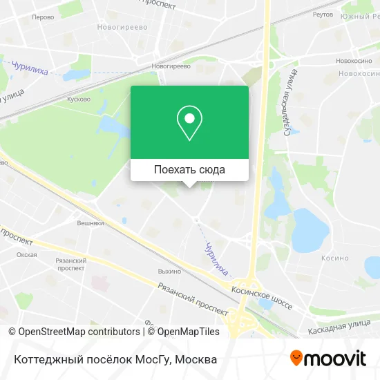 Карта Коттеджный посёлок МосГу