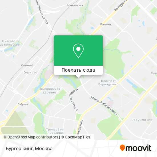 Карта Бургер кинг