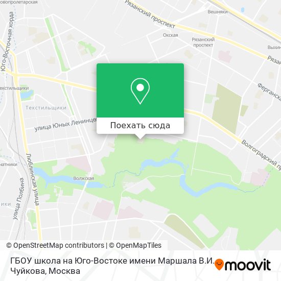 Карта ГБОУ школа на Юго-Востоке имени Маршала В.И. Чуйкова