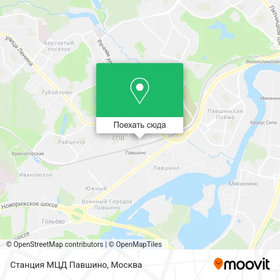 Карта Станция МЦД Павшино