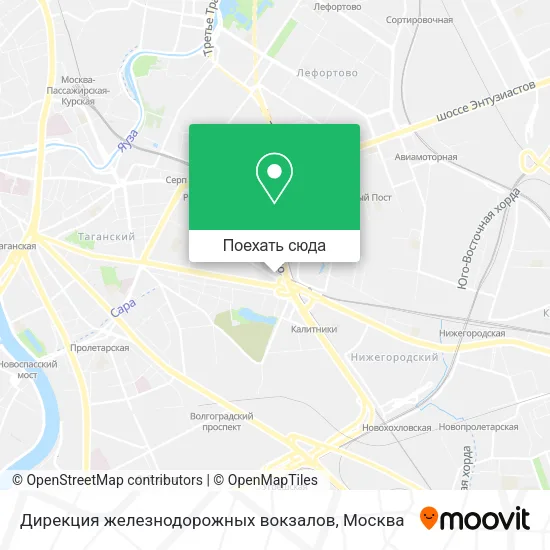Карта Дирекция железнодорожных вокзалов