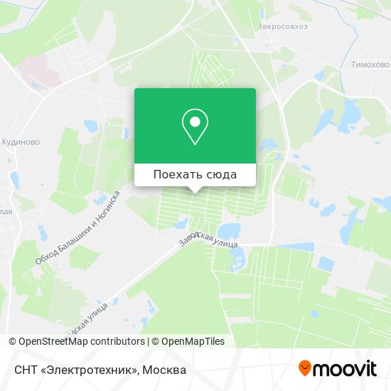 Карта СНТ «Электротехник»