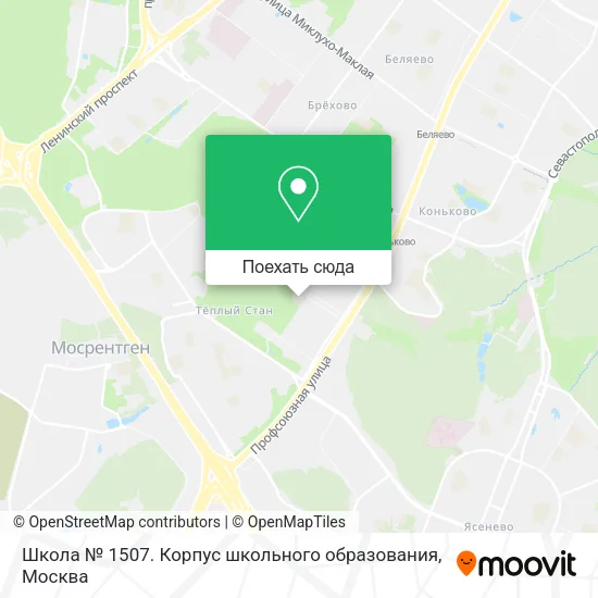 Карта Школа № 1507. Корпус школьного образования