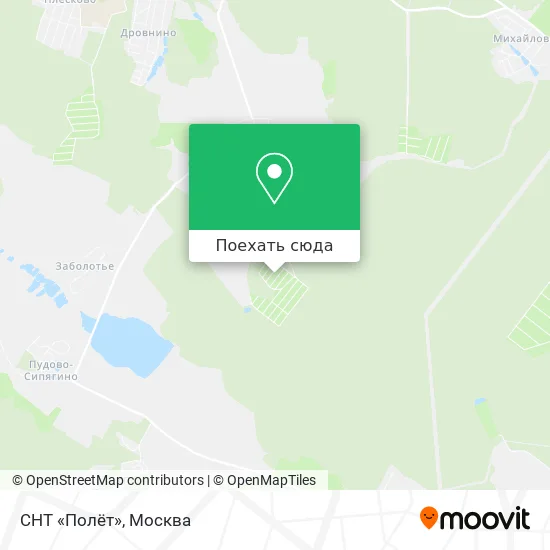 Карта СНТ «Полёт»