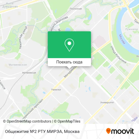 Карта Общежитие №2 РТУ МИРЭА