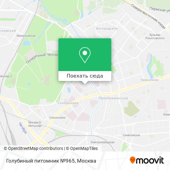 Карта Голубиный питомник №965