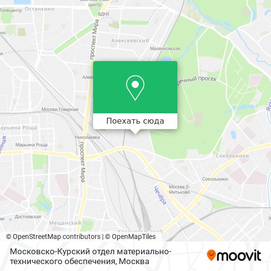 Карта Московско-Курский отдел материально-технического обеспечения