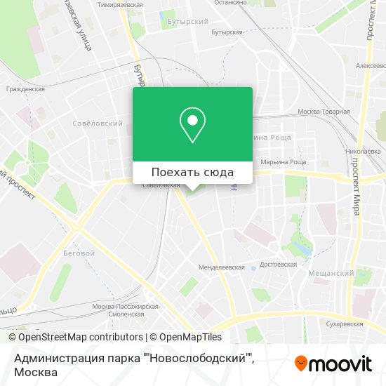 Карта Администрация парка ""Новослободский""
