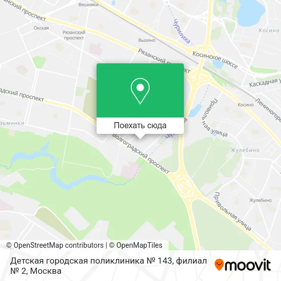 Карта Детская городская поликлиника № 143, филиал № 2