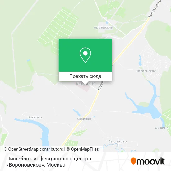 Карта Пищеблок инфекционного центра «Вороновское»