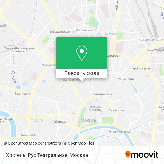 Карта Хостелы Рус Театральная