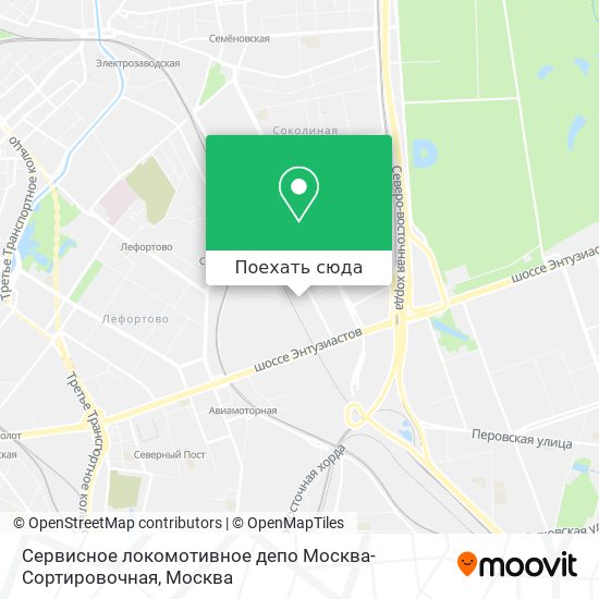 Карта Сервисное локомотивное депо Москва-Сортировочная
