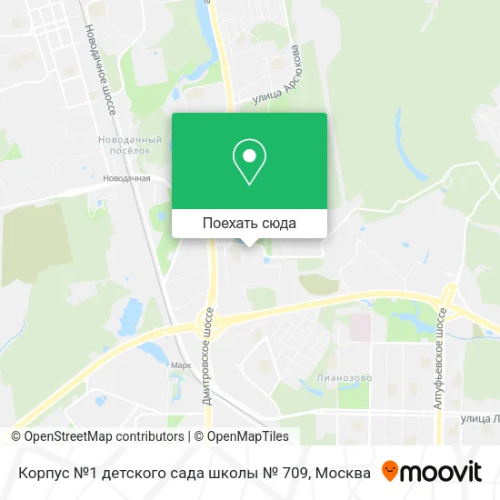 Карта Корпус №1 детского сада школы № 709
