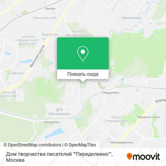 Карта Дом творчества писателей ""Переделкино""