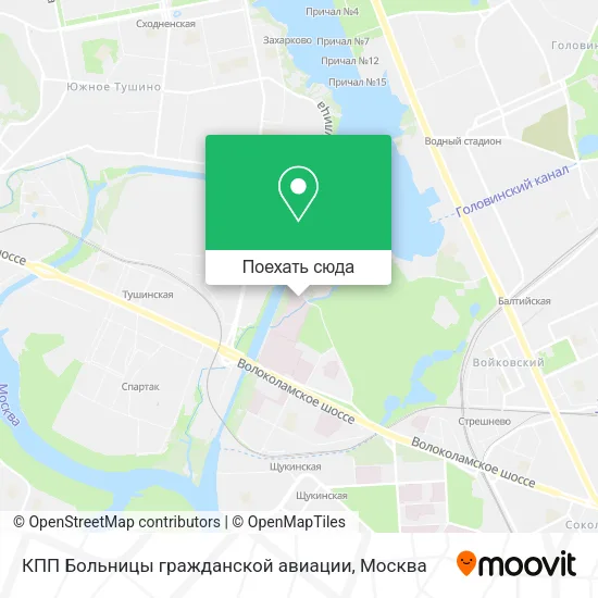 Карта КПП Больницы гражданской авиации