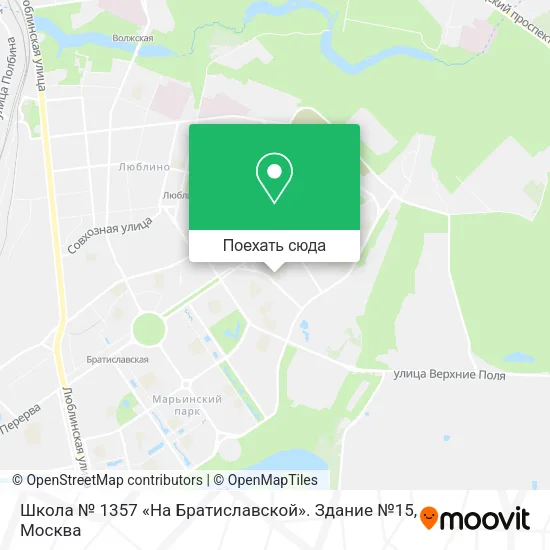 Карта Школа № 1357 «На Братиславской». Здание №15