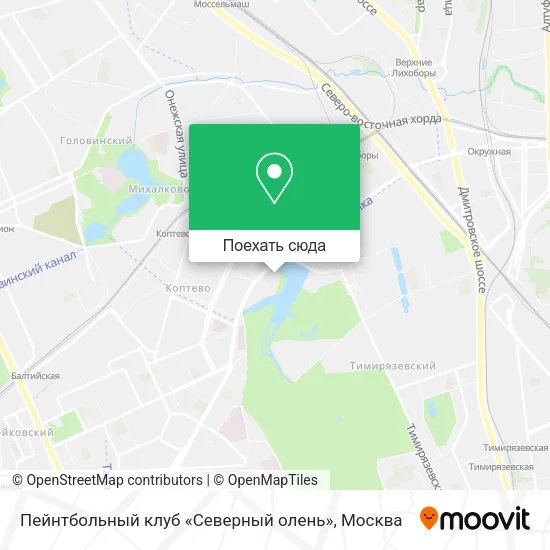 Карта Пейнтбольный клуб «Северный олень»