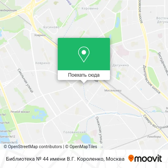 Карта Библиотека № 44 имени В.Г. Короленко