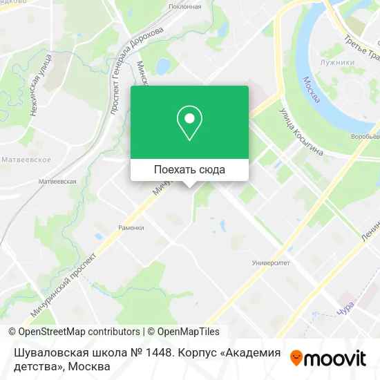 Карта Шуваловская школа № 1448. Корпус «Академия детства»