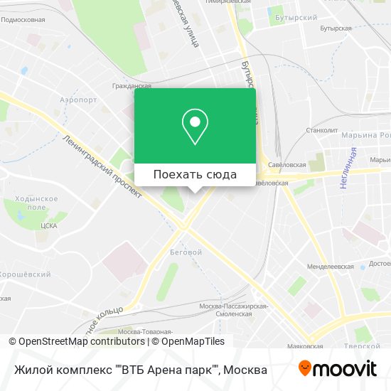 Карта Жилой комплекс ""ВТБ Арена парк""